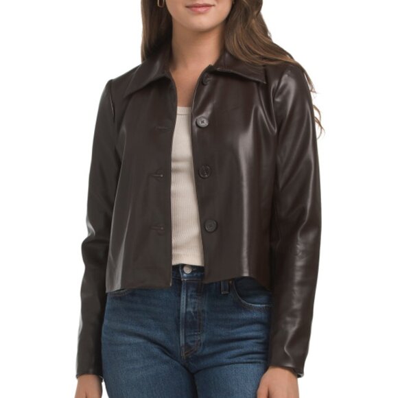 ELIE TAHARI FAUX LEATHER JACKET*********SIZE: XS - Picture 1 of 2